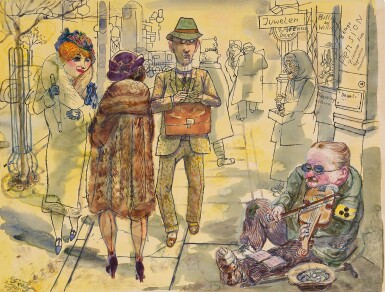 View full screen - View 1 of Lot 520. Strassenszene, Berlin, ein neues liedchen.