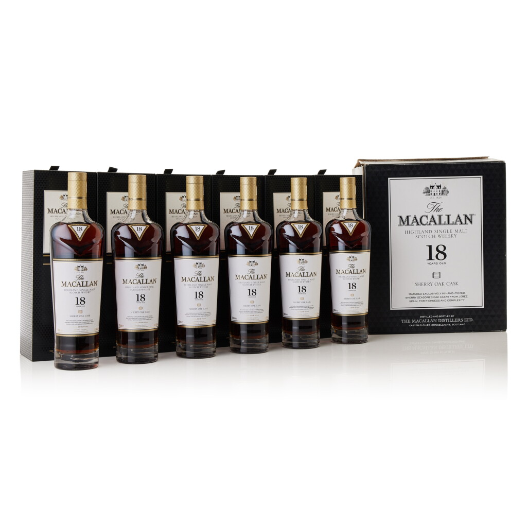 View full screen - View 1 of Lot 316. The Macallan 18 Year Old Sherry Oak 2018 Release 43.0 abv NV (6 BT70).