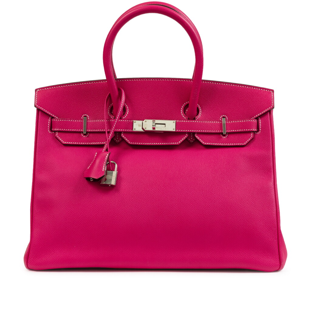 View full screen - View 1 of Lot 666. Rose Tyrien Epsom and Rubis Candy Birkin 35 Palladium Hardware, 2011.