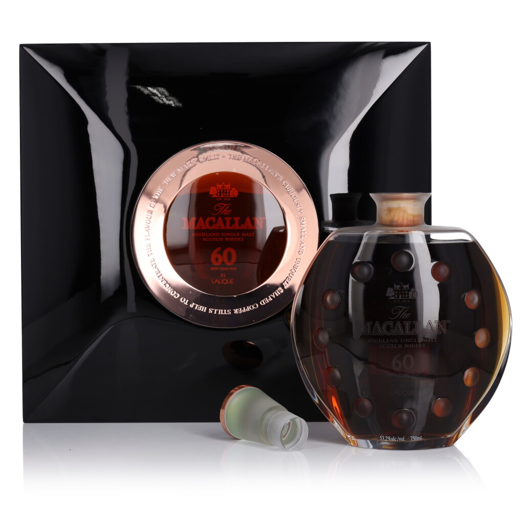 View full screen - View 1 of Lot 1089. The Macallan 60 Year Old in Lalique, Six Pillars, Fourth Edition, 53.2 abv NV (1 bt 75cl).