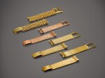 A group of four gold bracelets, three made by Patek Philippe and one unsigned, Circa 1950 to 1960 | 百達翡麗及法國製 | 四條金鏈帶,三條由百達翡麗打造,一條未署名,約1950到1960年製