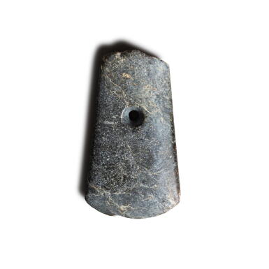 View full screen - View 1 of Lot 159. An archaic green and grey jade blade, Probably neolithic period | 或為新石器時代 玉鉞.
