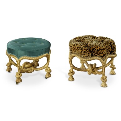 View full screen - View 1 of Lot 1016. A Napoleon III Rope-Twist Stool, After A.M.E. Fournier, Third Quarter 19th Century .