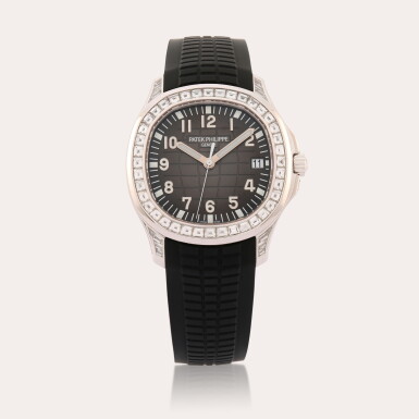 View full screen - View 1 of Lot 239. Aquanaut, Reference 5167/300G-010 | A white gold and baguette diamond-set wristwatch with date | Circa 2020.