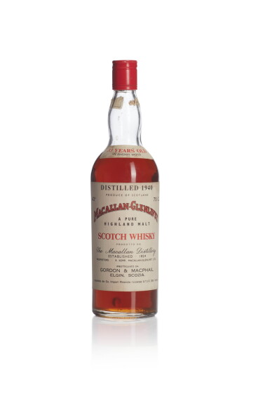 View full screen - View 1 of Lot 44. Macallan Glenlivet Gordon & MacPhail 33 Year Old 43.0 abv 1940 .