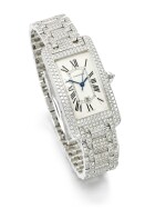 CARTIER | LADY'S DIAMOND WRISTWATCH, 'TANK AMERICAINE'