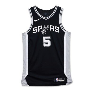 View full screen - View 1 of Lot 7. Stephon Castle San Antonio Spurs 2024-2025 Game Worn Icon Edition Jersey | 3rd Career Game | Matched to 3 Games .