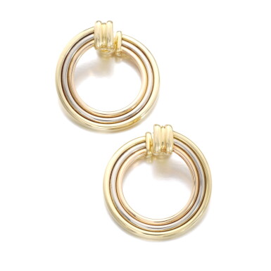 View full screen - View 1 of Lot 540. CARTIER | PAIR OF GOLD EARRINGS.
