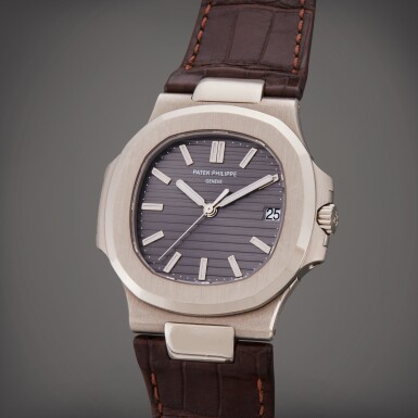 View full screen - View 1 of Lot 19. Reference 5711G-001 Nautilus | A white gold automatic wristwatch with date, Circa 2008.
