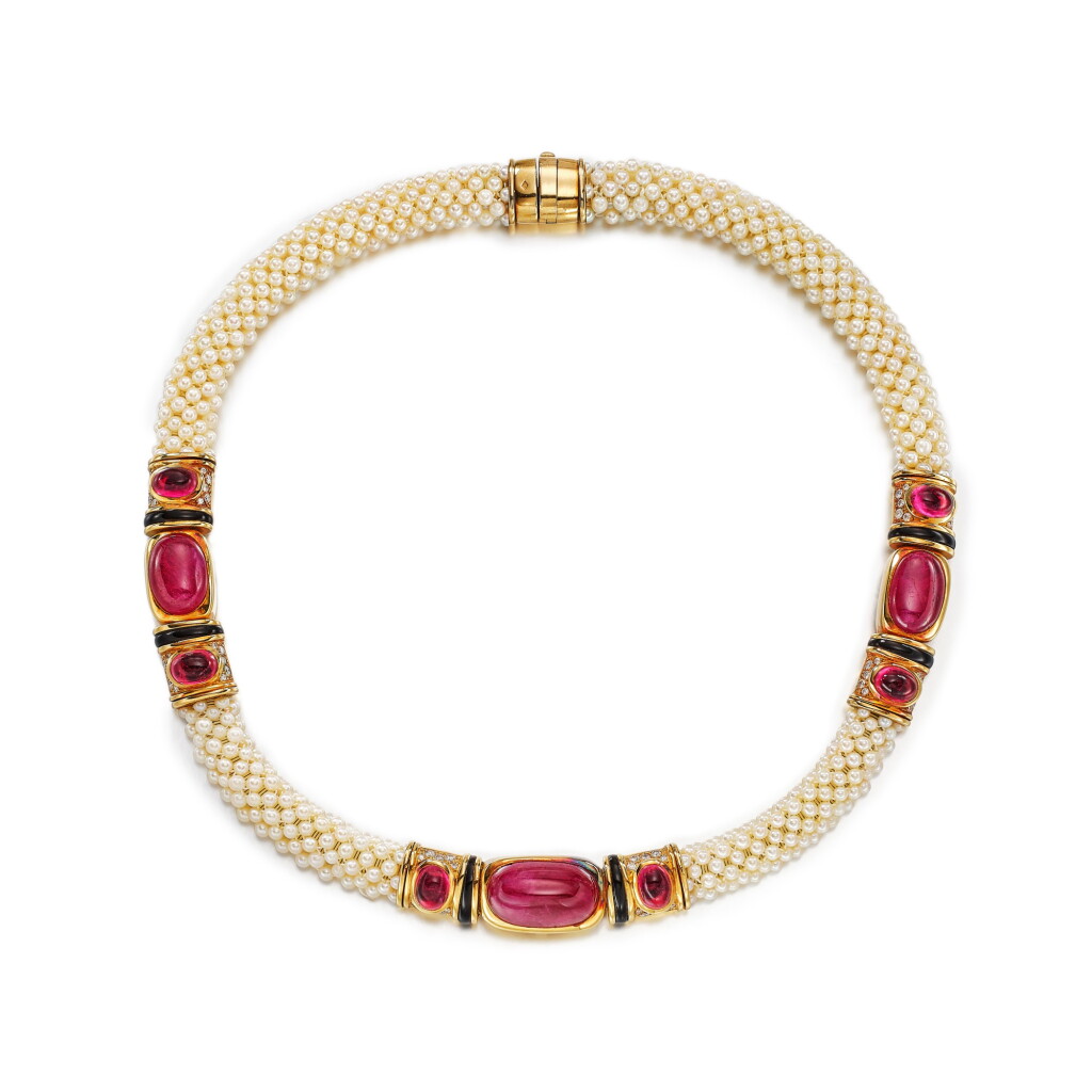 View full screen - View 1 of Lot 2883. 'Najwa' Gem Set and Diamond Necklace | Marina B | 'Najwa' 寶石 配 鑽石 項鏈.