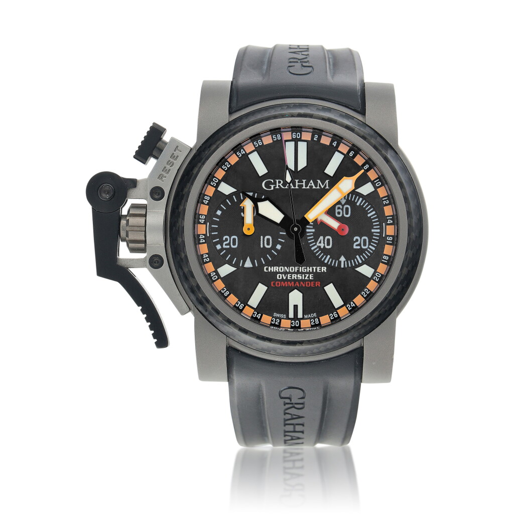 View full screen - View 1 of Lot 572. Chronofighter Oversize Commander, Ref. 20VATCO Titanium and carbon fiber chronograph wristwatch Circa 2007.