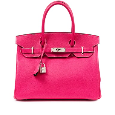 View full screen - View 1 of Lot 301. Limited Edition Rose Tyrien Epsom and Rubis Verso Candy Birkin 30 Palladium Hardware, 2011.