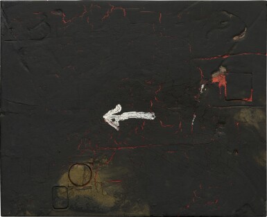 View full screen - View 1 of Lot 79. Fletxa blanca sobre negre.