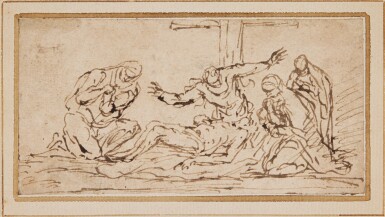 View full screen - View 1 of Lot 521. ATTRIBUTED TO MASSIMO STANZIONE | Study for a Lamentation .