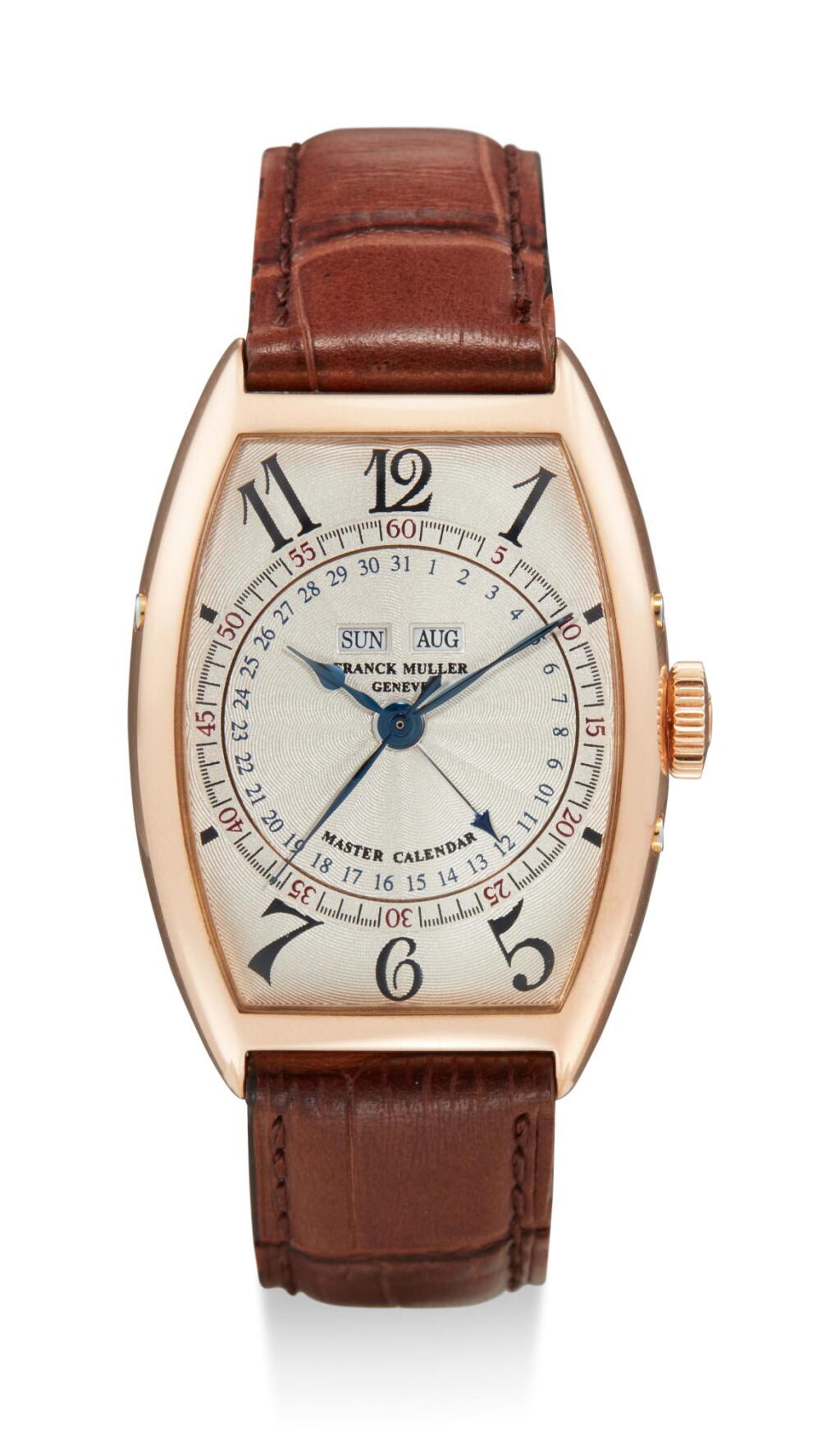 View full screen - View 1 of Lot 8028. FRANCK MULLER | MASTER CALENDAR, REFERENCE 5850 MC, A PINK GOLD TRIPLE CALENDAR WRISTWATCH, CIRCA 2005.
