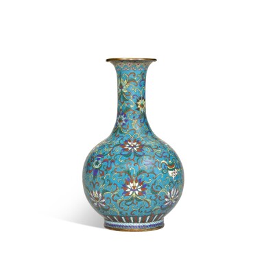 View full screen - View 1 of Lot 948. A cloisonné enamel 'lotus' vase, Qing dynasty, 19th century.