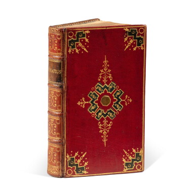 View full screen - View 1 of Lot 28. Opera. London, John Brindley, 1744. In-16. Maroquin rouge signé de l'éditeur lui-même..