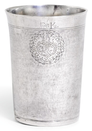 View full screen - View 1 of Lot 84. A HUNGARIAN SILVER BEAKER, ISTVÁN BÁNYAI, KOLOZSVÁR, 1649.