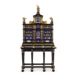 An Italian gilt-bronze mounted and pietre dure inlaid ebony cabinet, Rome, second half 17th century