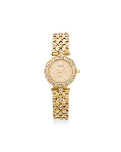 View full screen - View 1 of Lot 1847. Reference 13607 B2 HL1 A yellow gold and diamond-set bracelet watch, Circa 1995.