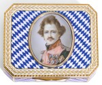 A GOLD AND ENAMEL COMMEMORATIVE PORTRAIT SNUFF BOX, PROBABLY HANAU, CIRCA 1914