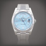 Day-Date, reference 228236 Montre bracelet en platine avec jour, date et index diamant | Platinum wristwatch with day, date, diamond-set indexes and bracelet Vers 2023 | Circa 2023