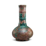 An archaic bronze relief-decorated 'demons and mythical beasts' vase, Eastern Han dynasty | 東漢 青銅龍獸紋投壺