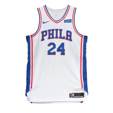 View full screen - View 1 of Lot 26. Joel Embiid 2020 Philadelphia 76ers Pre-Game Worn Jersey Honoring Kobe Bryant.