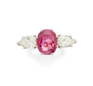 View full screen - View 1 of Lot 211. Ruby and Diamond Ring.