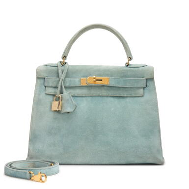 View full screen - View 1 of Lot 111. Vintage Aqua Doblis Kelly 28 Sellier Gold Hardware, 1983.