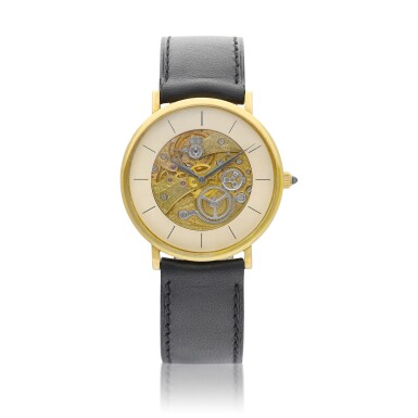 View full screen - View 1 of Lot 8123. Reference 36003 | A yellow gold semi-skeletonised wristwatch, Circa 1990 | 江詩丹頓 | 型號36003 | 黃金半鏤空腕錶,約1990年製.