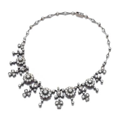 View full screen - View 1 of Lot 203. DIAMOND NECKLACE, MID 19TH CENTURY.