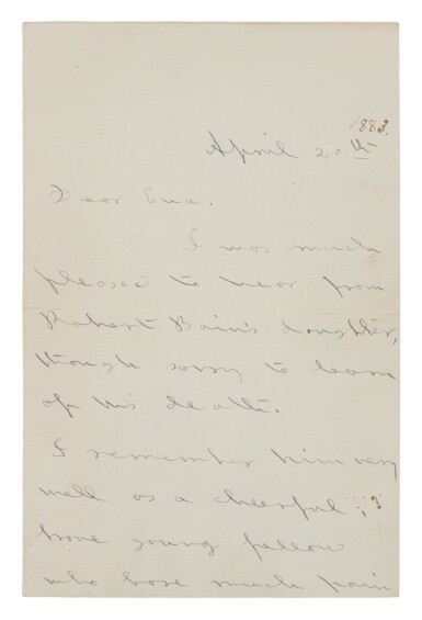 View full screen - View 1 of Lot 1096. Alcott, Louisa May | Handwritten letter.