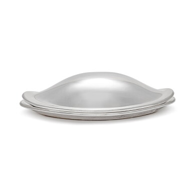 View full screen - View 1 of Lot 190. A Danish Silver Fish Platter and Cover, No. 1026, Designed by Henning Koppel, Georg Jensen Silversmithy, Copenhagen, 2000.