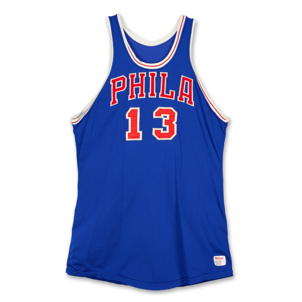 View full screen - View 1 of Lot 18. Wilt Chamberlain Philadelphia 76ers 1967-1968 Eastern Division Semifinals Game Worn Jersey | Game 6 | 20-20 Double-Double | 27 Rebounds | Final MVP Season | Final Season with 76ers.
