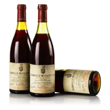 View full screen - View 1 of Lot 421. Chambolle Musigny Les Vignes du Chateau Vieilles Vignes 1971 Domaine Grivelet (3 BT).