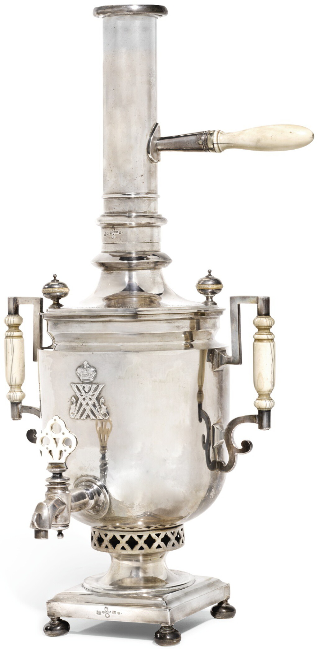 View full screen - View 1 of Lot 106. A SILVER SAMOVAR, SAZIKOV, ST. PETERSBURG, 1863.