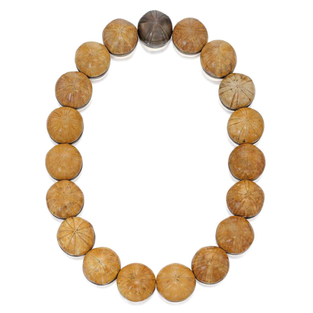 View full screen - View 1 of Lot 208. Bronze and Fossilized Sea Urchin Necklace.