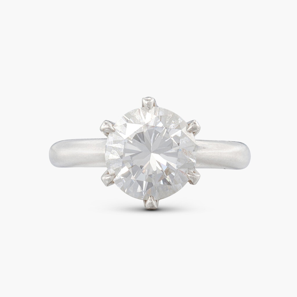 View full screen - View 1 of Lot 1442. Diamond Ring | 3.03克拉 圓形 D色 鑽石 戒指.