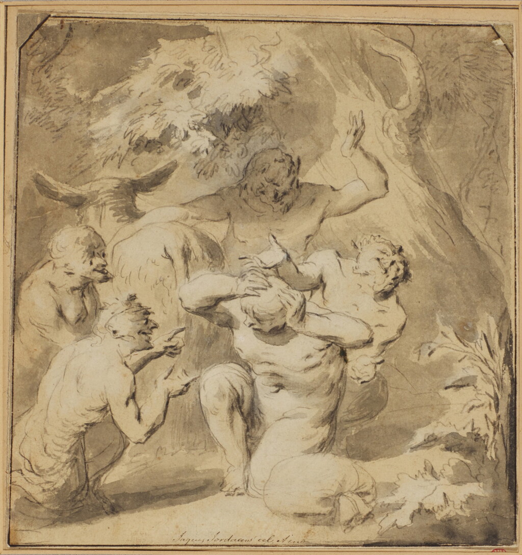 View full screen - View 1 of Lot 571. ATTRIBUTED TO GONZALES COQUES | Fauns in the wood.