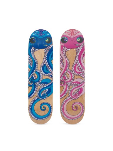 View full screen - View 1 of Lot 9031. 村上隆 Takashi Murakami | Murakami X ComplexCon 章魚吃自己的腿(藍色與粉紅色)(一組兩件)Murakami X ComplexCon The Octopus Eats Its Own Leg (Blue and Pink), set of two .