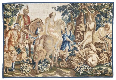 View full screen - View 1 of Lot 29. A Flemish, possibly Brussels, Baroque Tapestry of a Hunt, late 17th century .