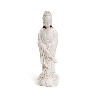 View full screen - View 1 of Lot 28. A Dehua porcelain figure of Guanyin.