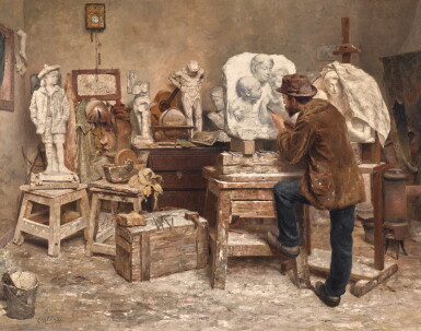 View full screen - View 1 of Lot 42. EVERT PIETERS | The Sculptor Alphonse van Beurden in his Studio .