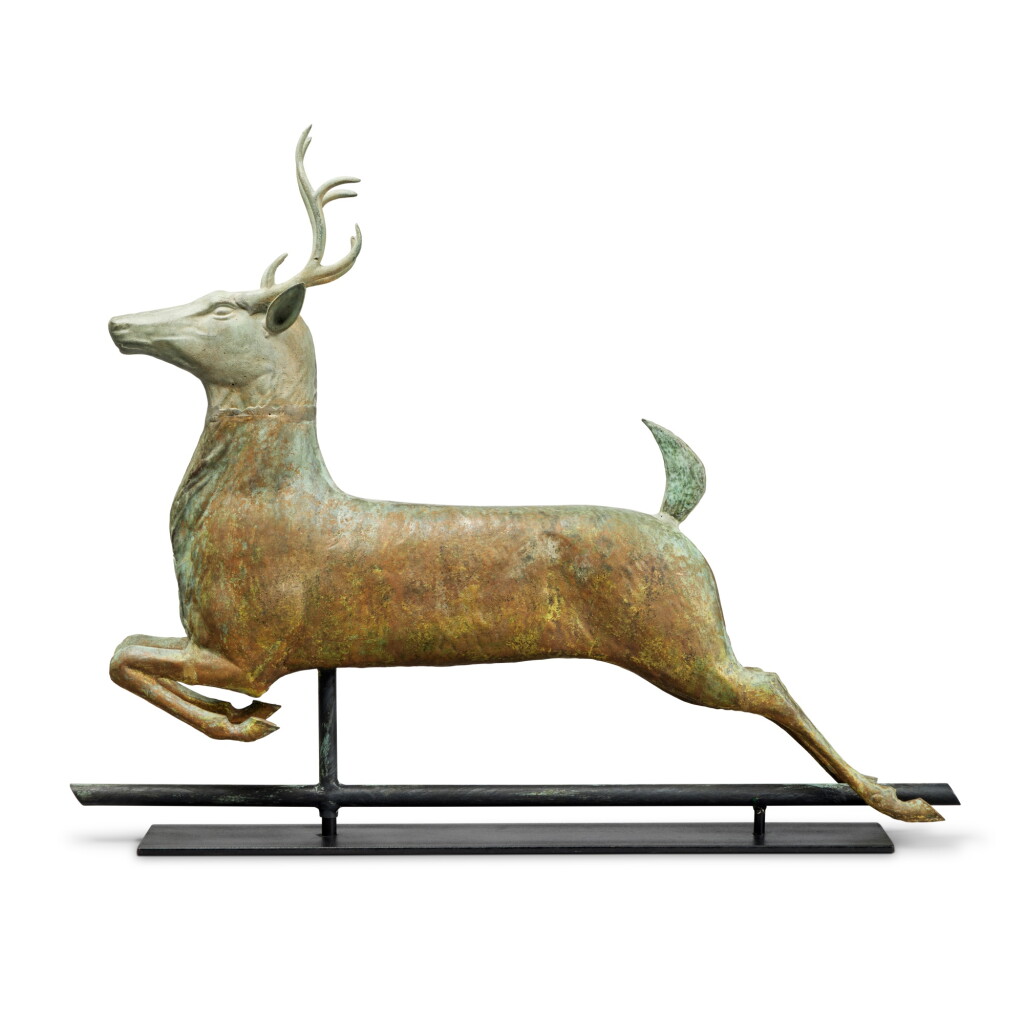 View full screen - View 1 of Lot 1740. A Full-Bodied Leaping Stag Weathervane, Attributed to E. G. Washburne & Co., New York, New York and Danvers, Massachusetts, Circa 1890.