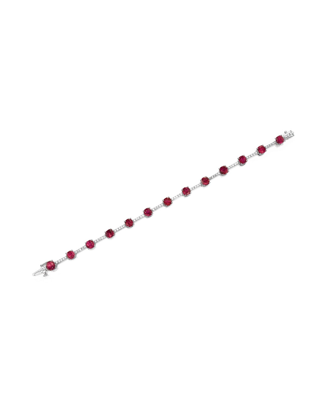 View full screen - View 1 of Lot 1613. Tiffany & Co. | Ruby and Diamond Bracelet | 蒂芙尼 | 天然「緬甸」紅寶石 配 鑽石 手鏈 ( 紅寶石共重10.08克拉 ).