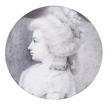 View full screen - View 1 of Lot 196. A portrait of a young lady in profile.