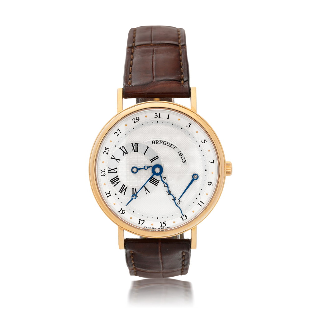 View full screen - View 1 of Lot 155. BREGUET | REFERENCE 3680 A PINK GOLD AUTOMATIC WRISTWATCH WITH DATE AND POWER RESERVE INDICATION, CIRCA 2005.