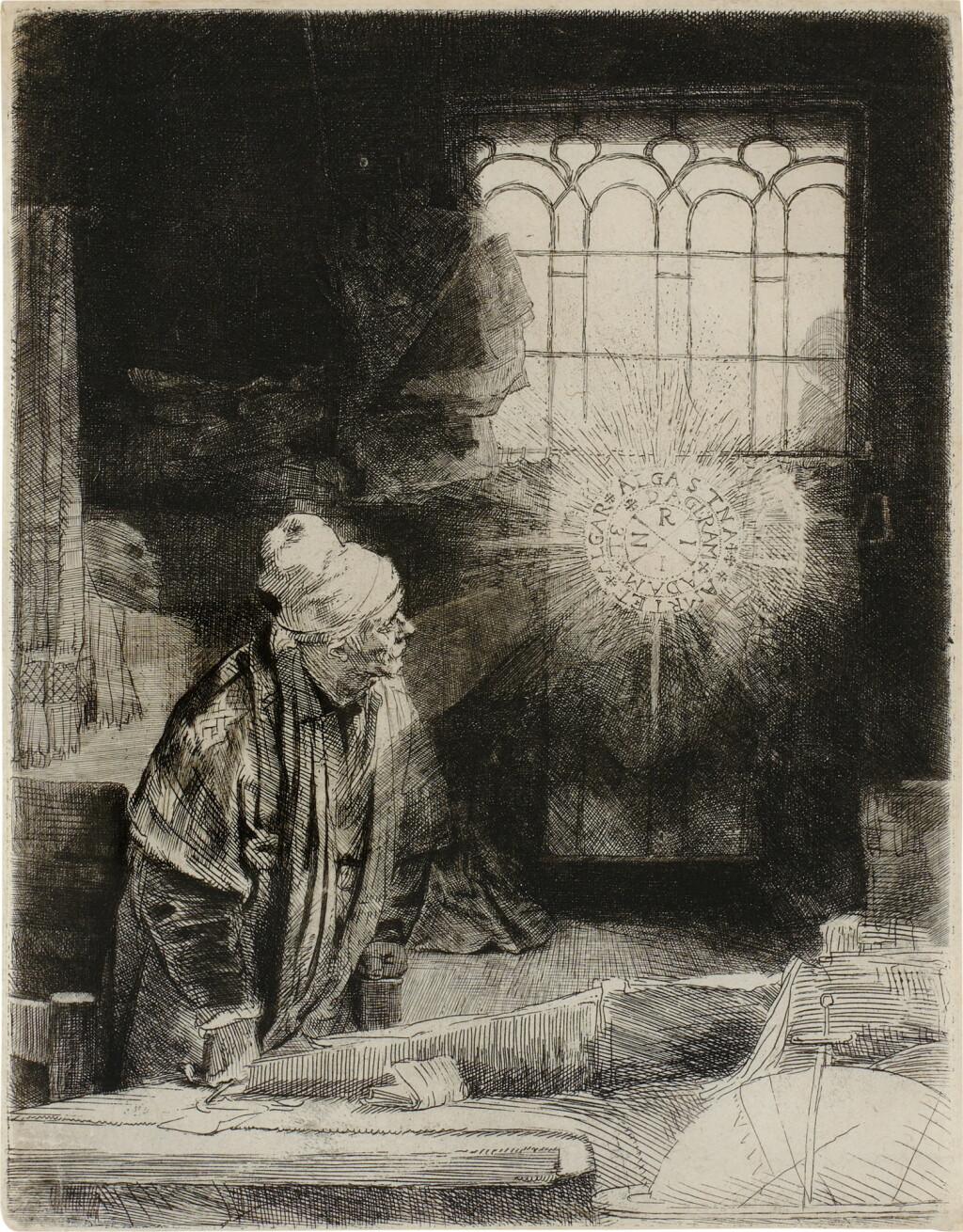 View full screen - View 1 of Lot 263. A Scholar in his Study ('Faust') (Bartsch, Hollstein 270; New Hollstein 270).