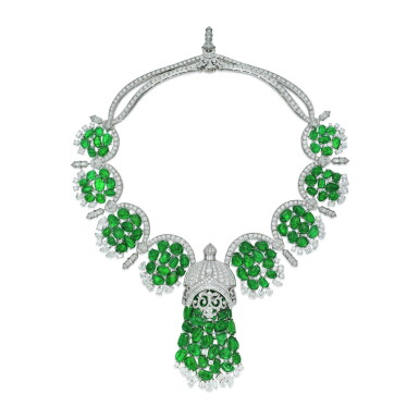 View full screen - View 1 of Lot 120. Emerald and Diamond 'Bals de Légende' Necklace, France.